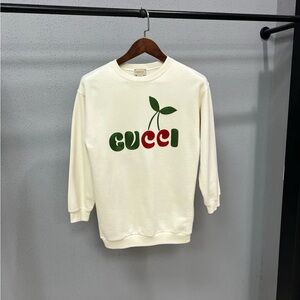 Authentic Gucci Ivory Sweatshirt with Cherry Motif